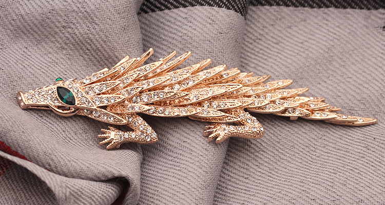 正品 欧美夸张大牌时尚镶钻穿山甲胸针女式胸针混批发饰品