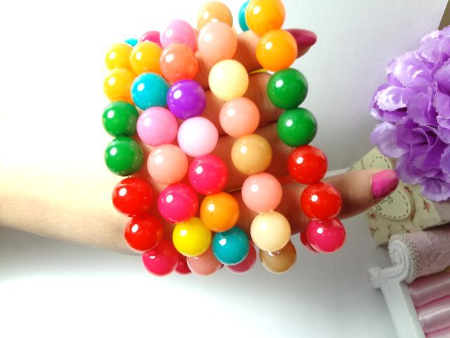 韩国流行饰品批发 器材果冻珠手链 手工串珠手环手链批发珠子手饰