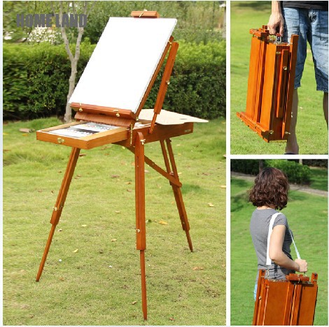 正品高档男女士小画箱/手提榉木写生 美术用品工具箱 写生油画箱