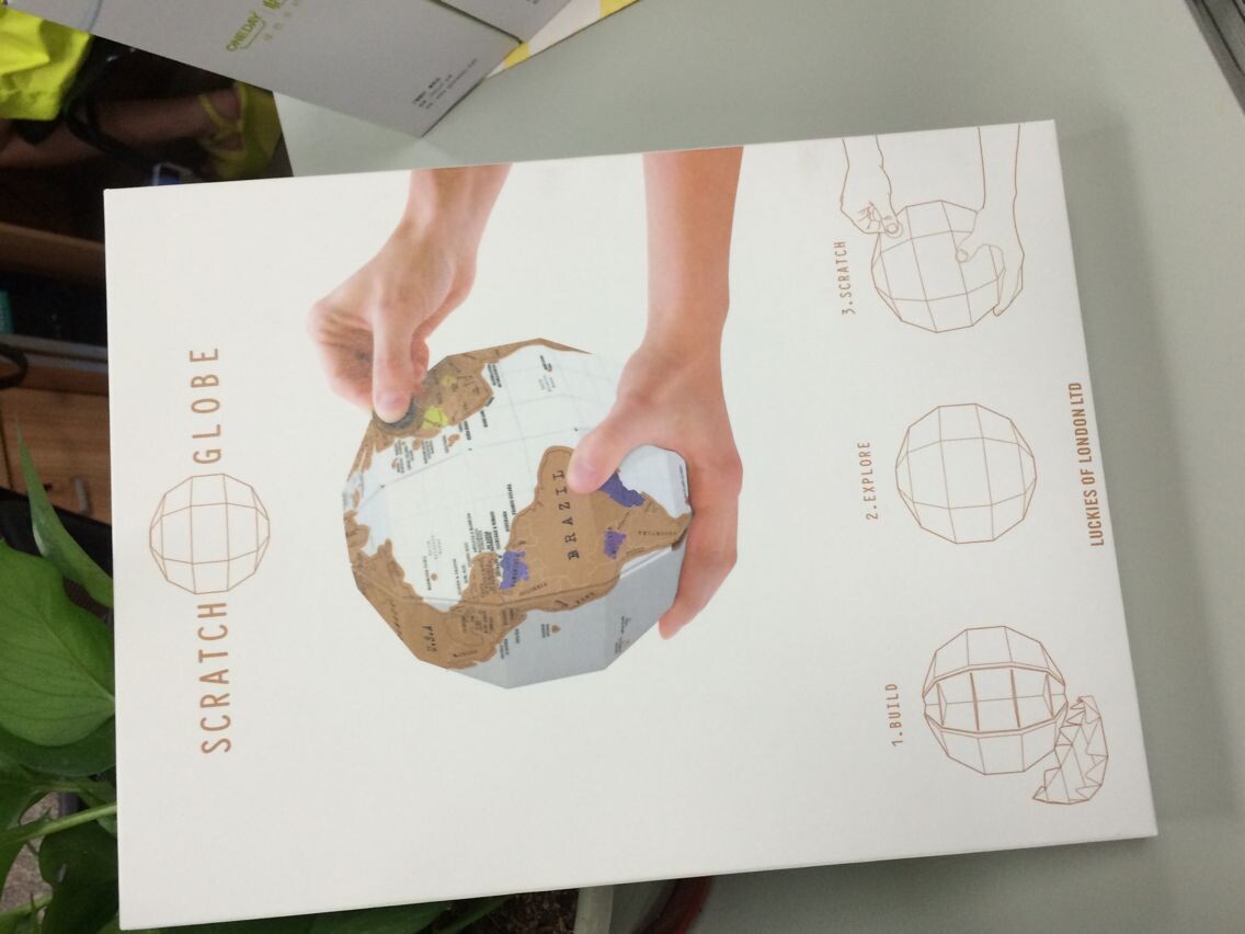 scratch globe刮刮地图立体版 世界地图 地球仪diy手工组立式版本