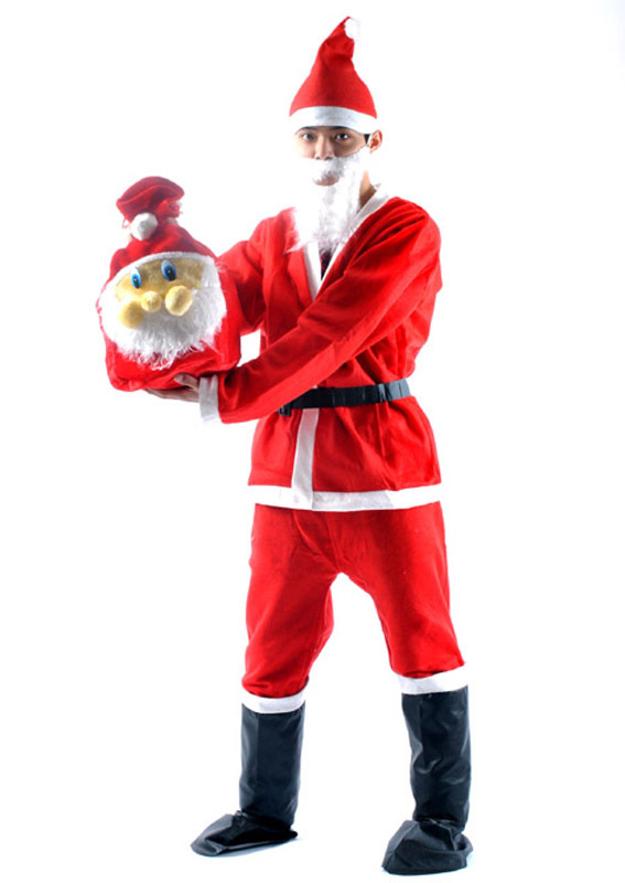 厂家直销 圣诞老人服装 圣诞cos 圣诞背包 圣诞老人装扮 男圣诞服