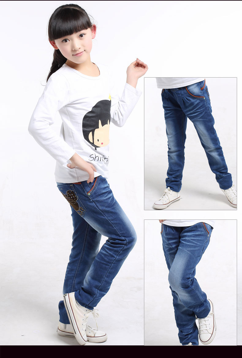 童装童裤厂家批发儿童牛仔裤长裤女童裤子中大童单裤春季新款女裤