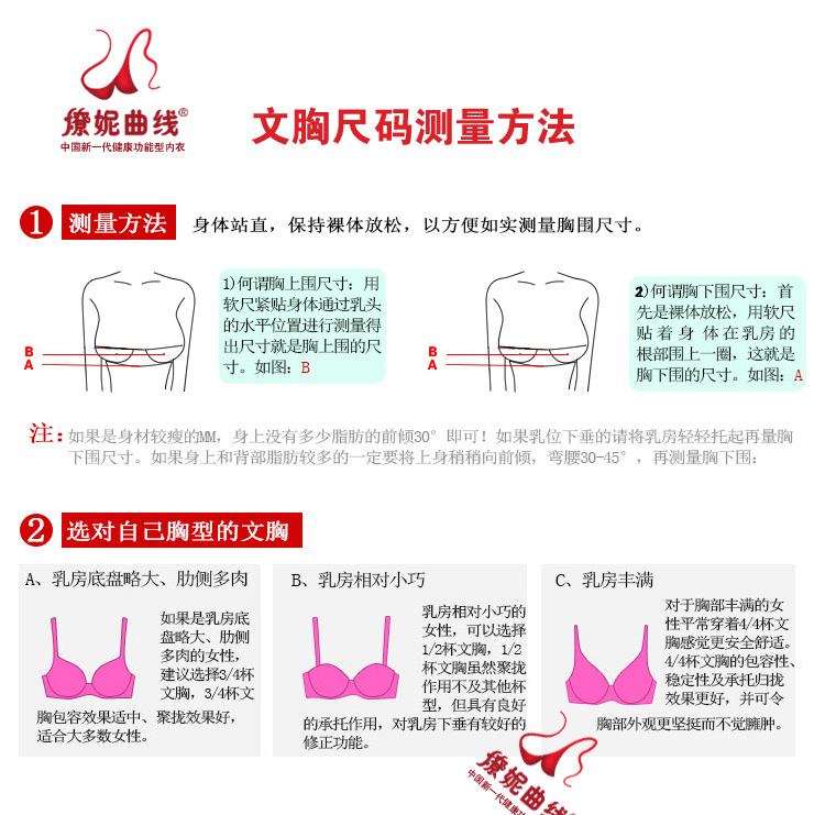 文胸的尺码测量方法