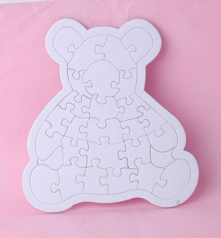 儿童diy益智类涂画拼图厂家纸质拼图熊猫头15拼