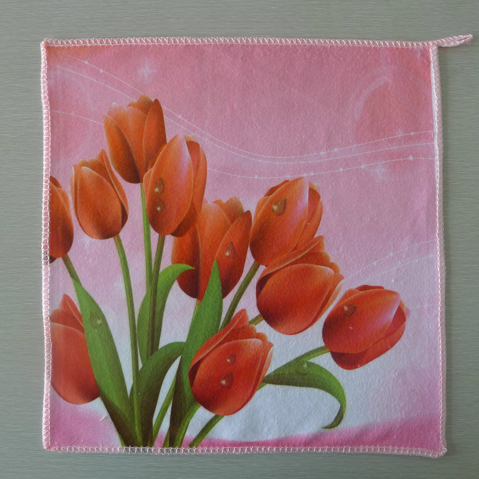 厂家生产外贸超细纤维纯涤磨毛热升华印花方巾吊绳热转印小毛巾