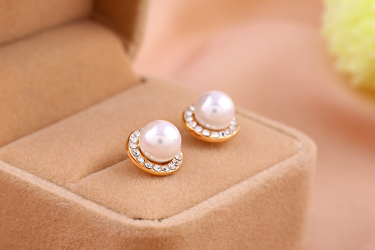 韩国猫眼珍珠 耳钉 女 防过敏银饰品耳饰 时尚礼物耳环t1846