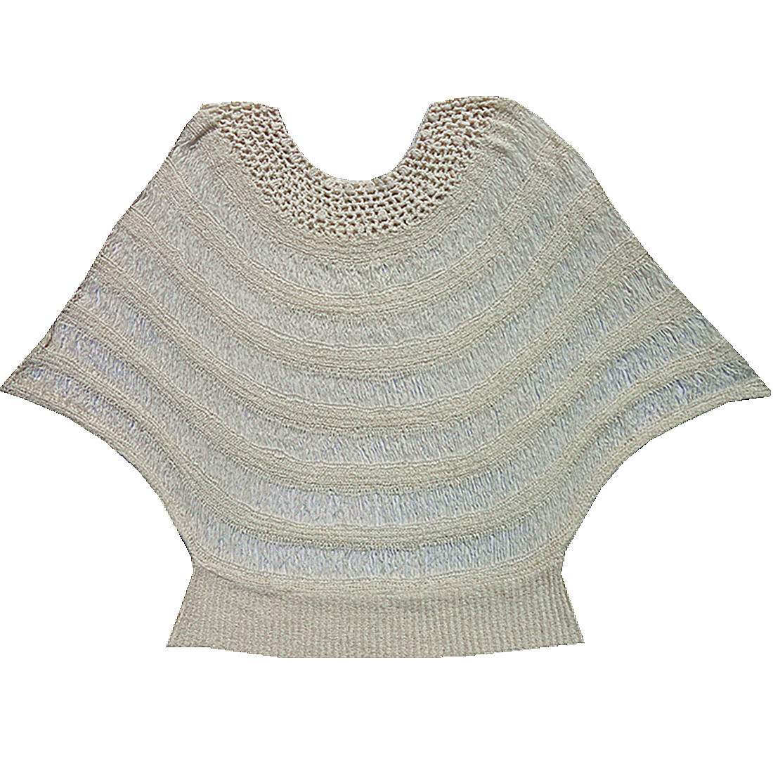 春夏款透气式韩版短袖蝙蝠衫手勾花镂空套头 日韩女式针织衫 女装