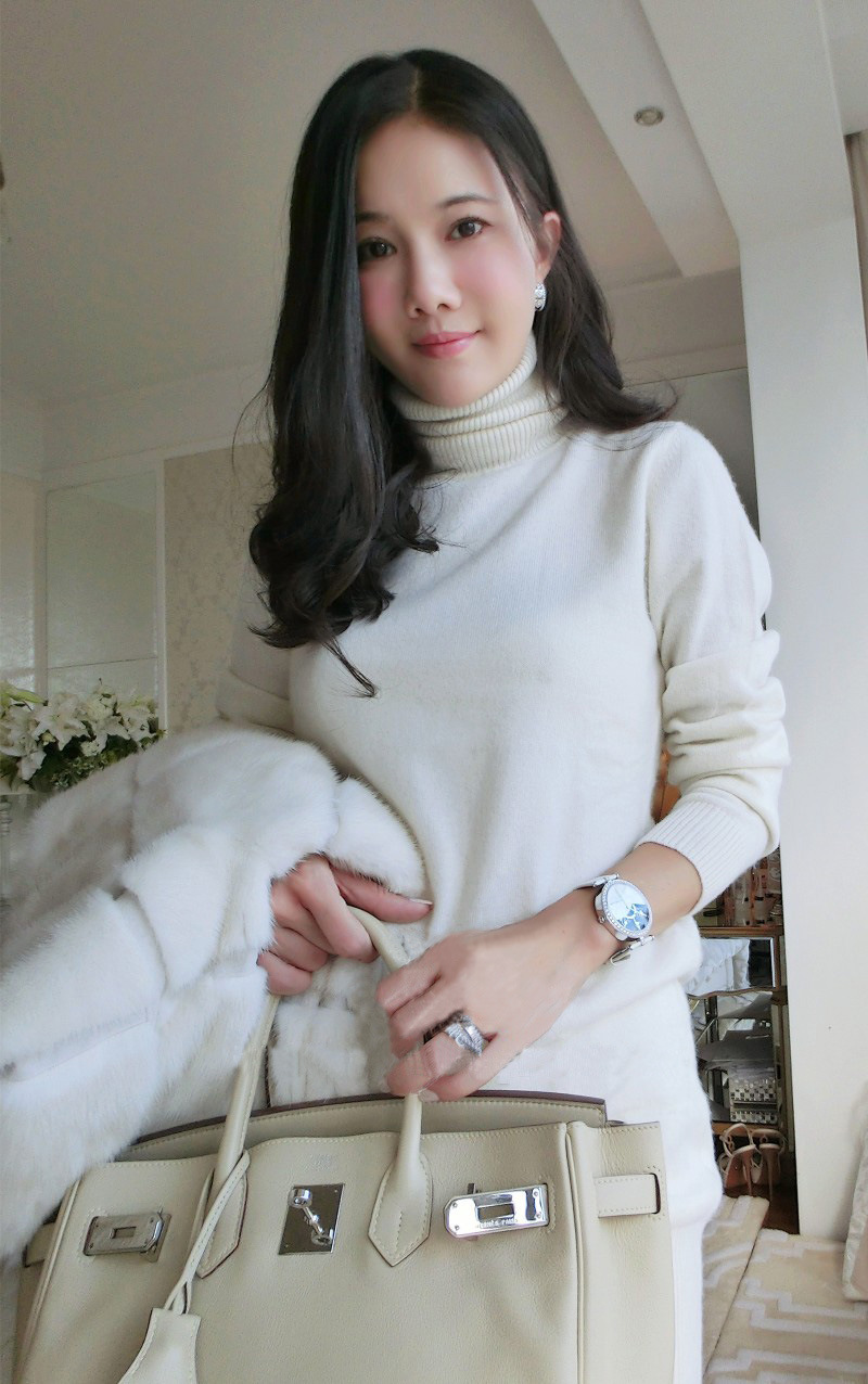 明星同款刘钰懿同款连衣裙高端定制欧洲站高领长袖羊绒毛衣裙现货