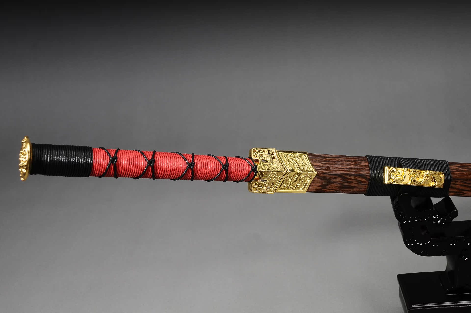 龙泉宝剑精品六面汉剑高锰钢镇宅辟邪剑汉剑硬剑(黄金装)未开刃