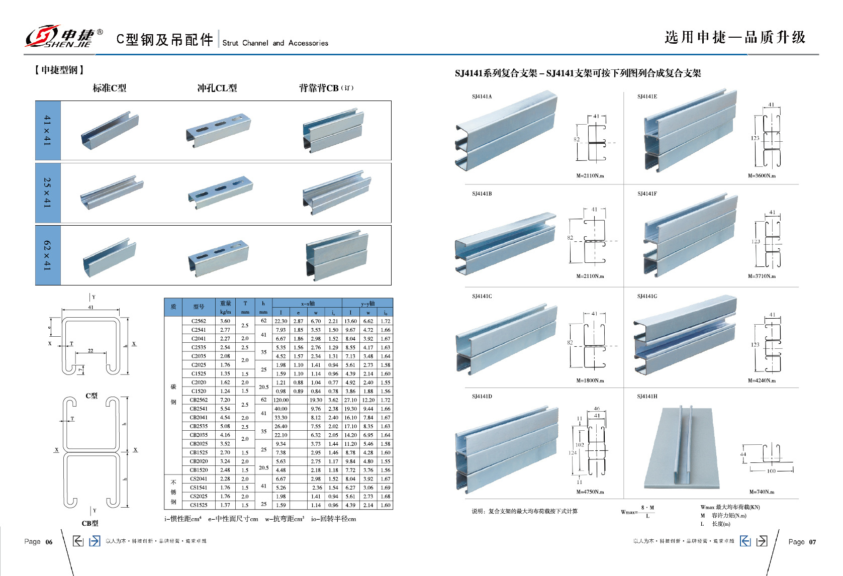 上海申捷厂家直销 非标定做41*72*2.5 带防滑齿槽钢c型钢