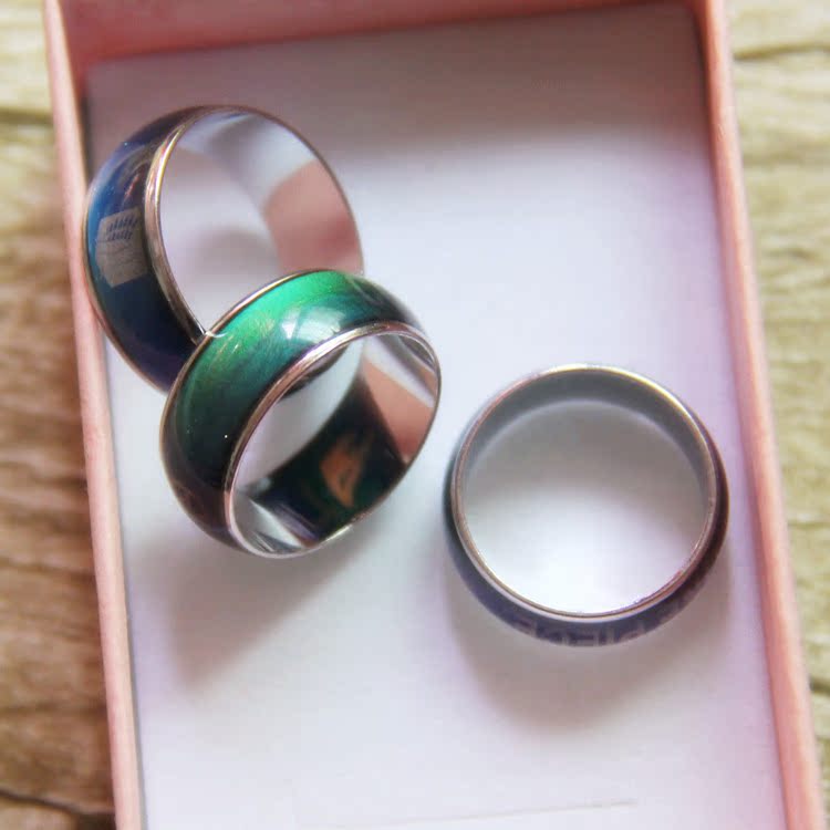 动漫周边 变色戒指 新奇特地摊新产品 韩版饰品温控戒指地摊货源