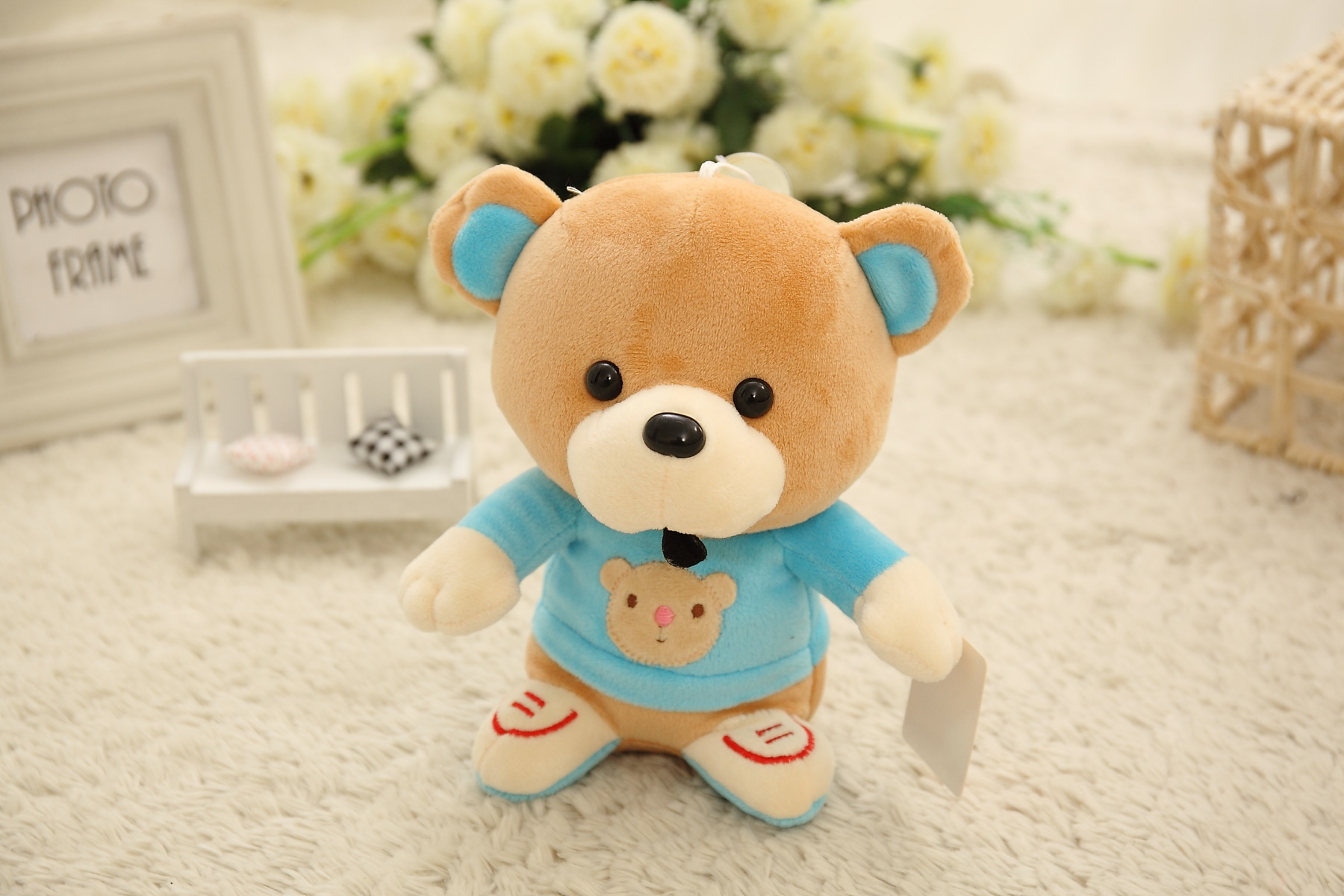 厂家批发穿鞋熊仔挂件毛绒填充玩具 婚庆活动抛洒小公仔 一件代发