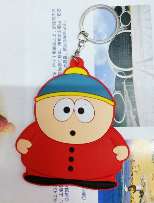 广东广州礼品南方公园衰仔乐园 四贱客斯坦双面硅胶钥匙扣 创意公仔包