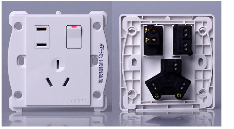 江西南昌正泰开关插座 new7e系列 一开单控(小按钮)五孔插座 正泰电工