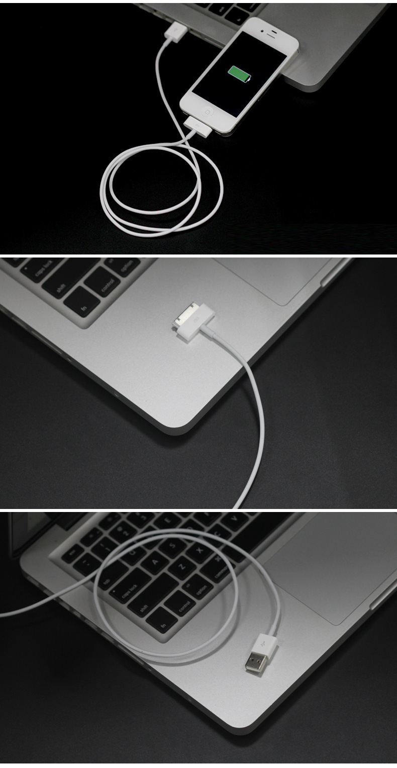 苹果4s数据线 iphone4数据线 4代6针数据线 手机数据线