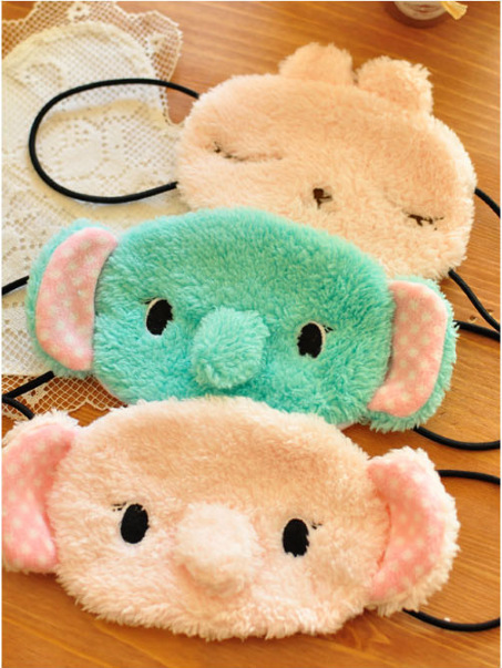 超可爱薄荷绿大象 小象 粉兔 毛绒保暖情侣防尘口罩