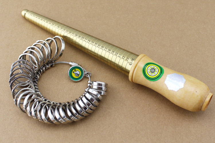 港度戒指测量工具 木柄铜皮戒指棒 港度戒指圈1-33号 戒指圈批发