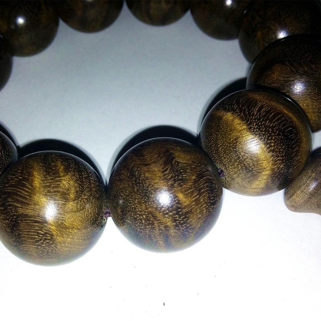 恒嘉工艺 绝品龙纹闪电纹 金丝楠木手串 阴沉木乌木仙游佛珠