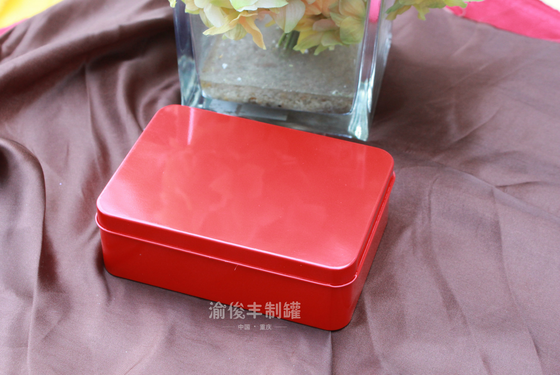 中国红大红红色 马口铁盒 喜糖盒 茶叶盒 定制铁盒