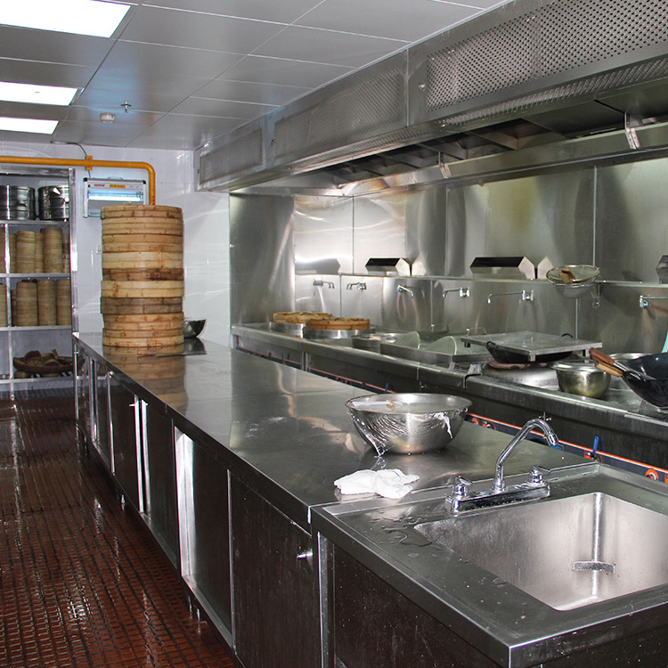 佛山专业定制不锈钢橱柜 高档豪华酒店餐厅厨房简易整体厨房橱柜
