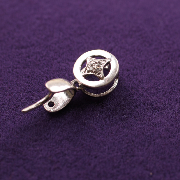 有利珠宝首饰 925纯银吊坠扣 高档瓜子扣 项饰扣 镶钻瓜子扣 批发