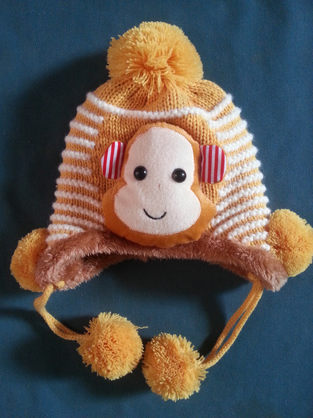 服装鞋帽箱包,钟表眼镜 服饰 帽子 2014最新爆款可爱猴子儿童护耳冬帽