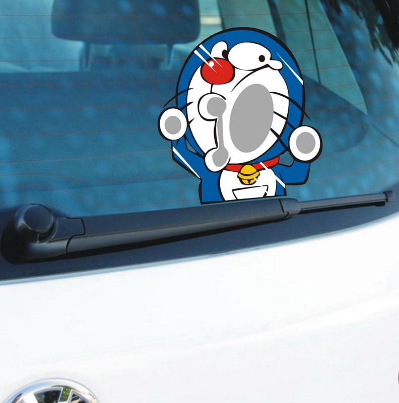 浙江金华哆啦a梦撞脸撞玻璃车贴 撞玻璃哆啦a梦贴纸 叮当猫后档玻璃贴
