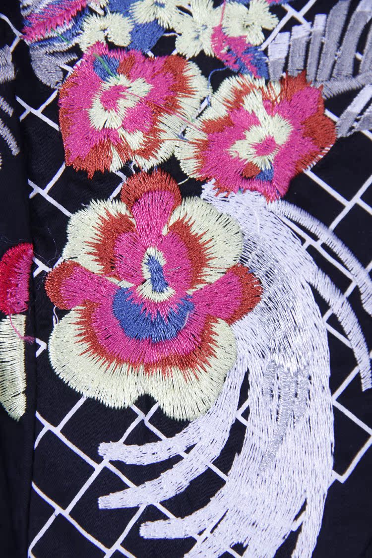 无现货预订款 新款日本进口工艺刺绣花瓣闪电并接潮爆夹克外套 男