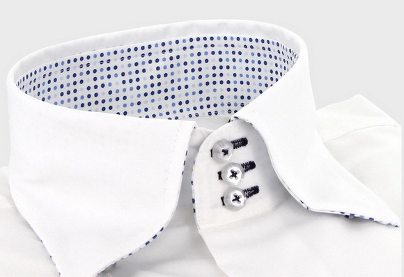 批发采购男式衬衫-供应男士下领座里撞色袖克夫里撞色白色衬衣批发采