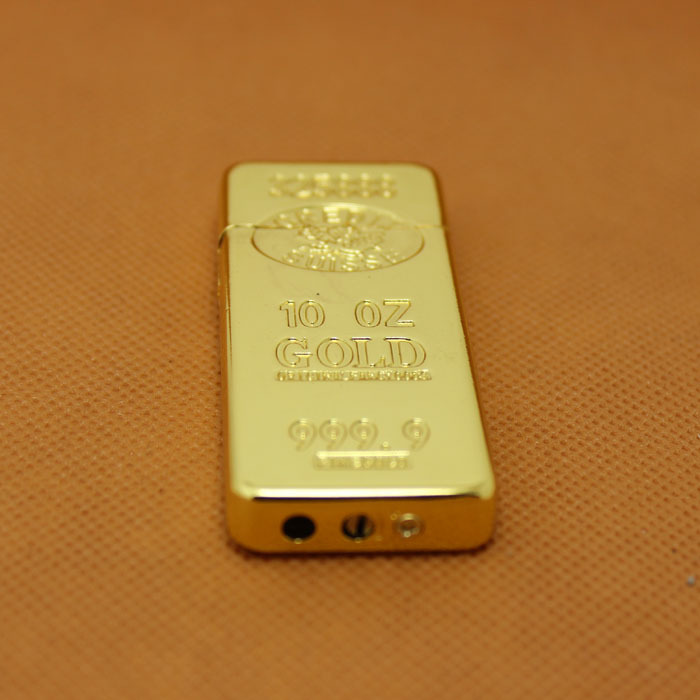 9黄金纯金 镀真金打火机 金条打火机批发 创意金砖个性打火机