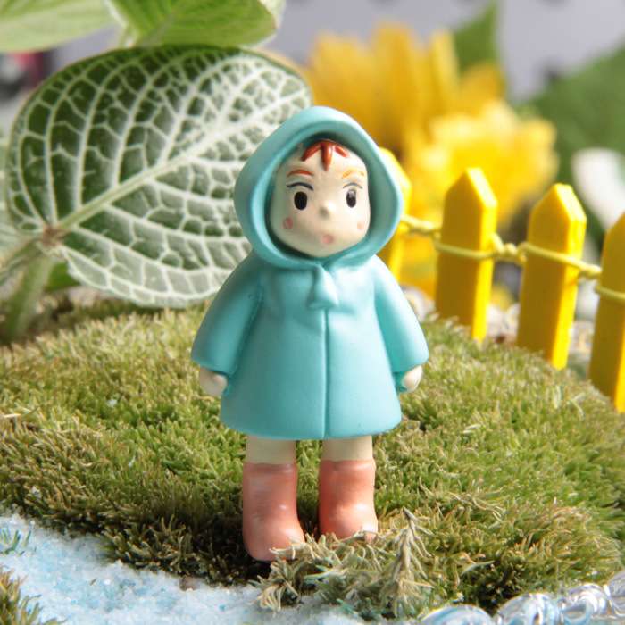 宫崎骏龙猫4cm高大号雨衣小梅园艺装饰微景观盆栽花插园艺饰物