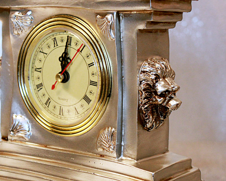 欧式古典树脂工艺摆件 创意狮子时钟卧室客厅装饰品 家居摆设