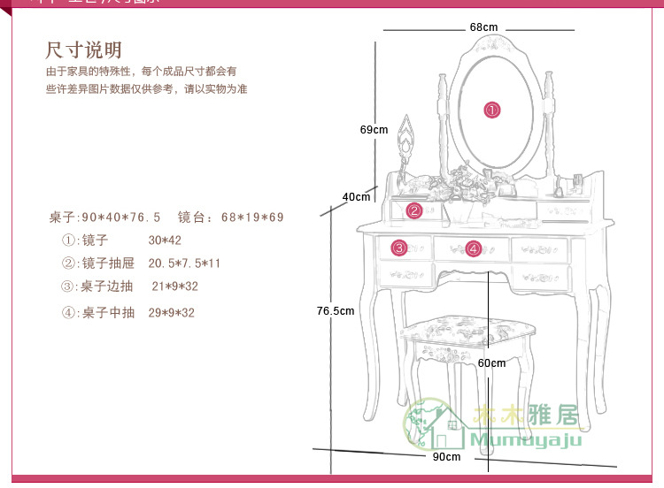 廠價直銷韓式白色梳妝檯一件代發時尚特價宜家