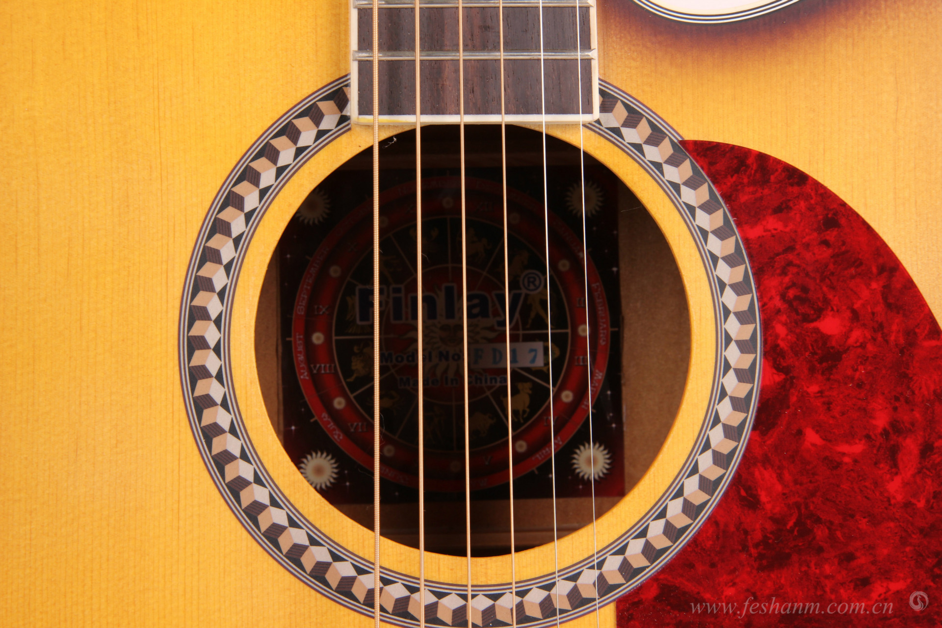 finlay 芬莱吉他 41寸云杉南阳木缺角金黄色民谣吉他fd-170c