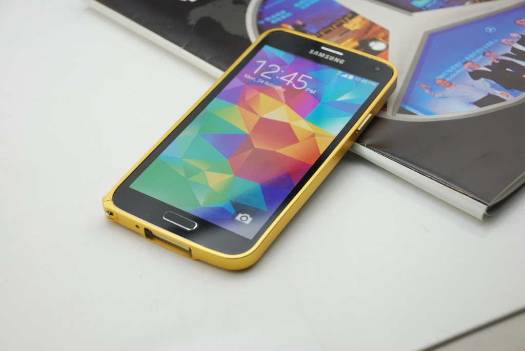 7mm超薄三星s5海马扣金属边框 盒装带按键i9600手机保护壳