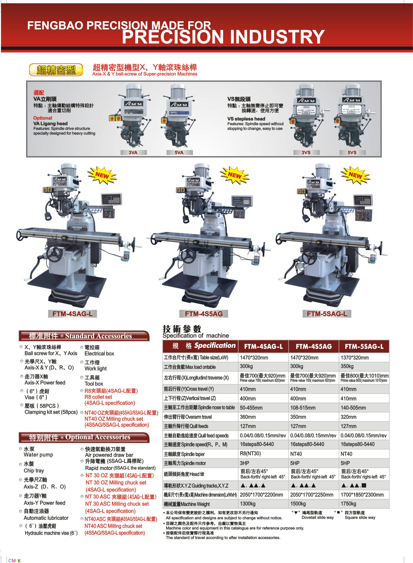 經銷供應 超精密型ftm-4sag-l 炮塔銑床