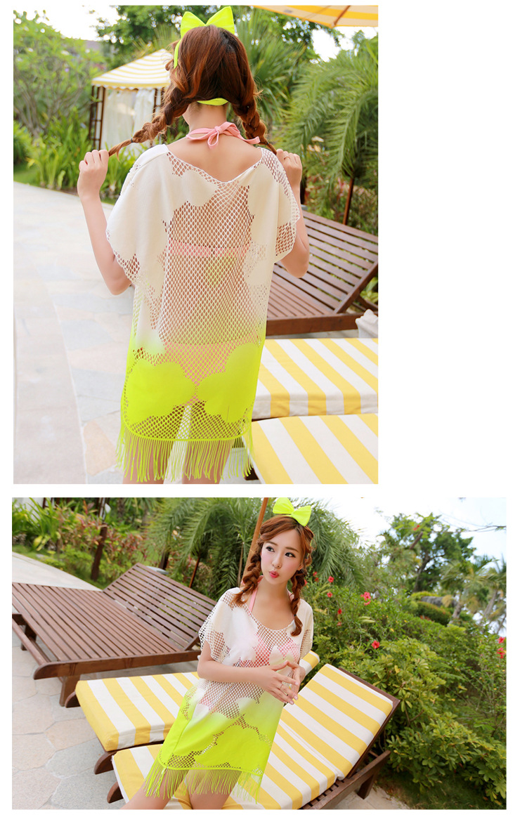 柏路威韩国新款过渡网纱比基尼三件套游泳衣女钢托小胸聚拢大1545