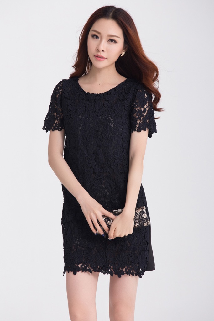 服装鞋帽箱包,钟表眼镜 女装 大码女装 高贵优雅大码蕾丝连衣裙 超大
