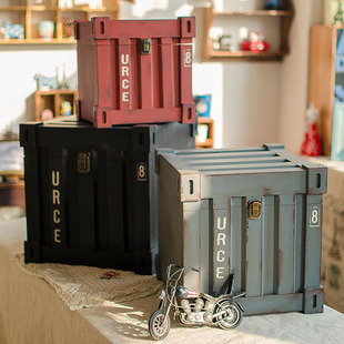 zakka杂货 复古做旧收纳箱三件套 军旅风格弹药箱武器箱 33070