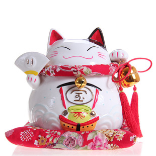 盛通工坊大宝船招财猫 开业礼品 彩色招财猫 日式钱罐摆件