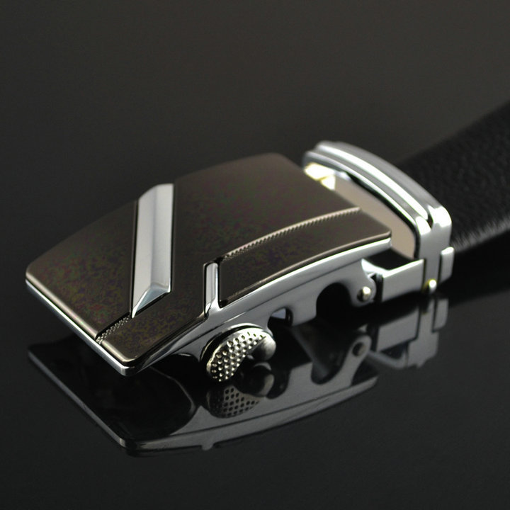 简约男裤带 自动扣头层牛皮皮带 卡扣牛皮皮带 ly578-5