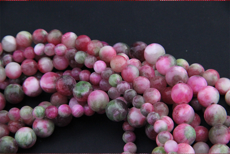 彩云玉散珠 彩色玉石珠子 diy饰品配件圆珠手链项链配件珠批发