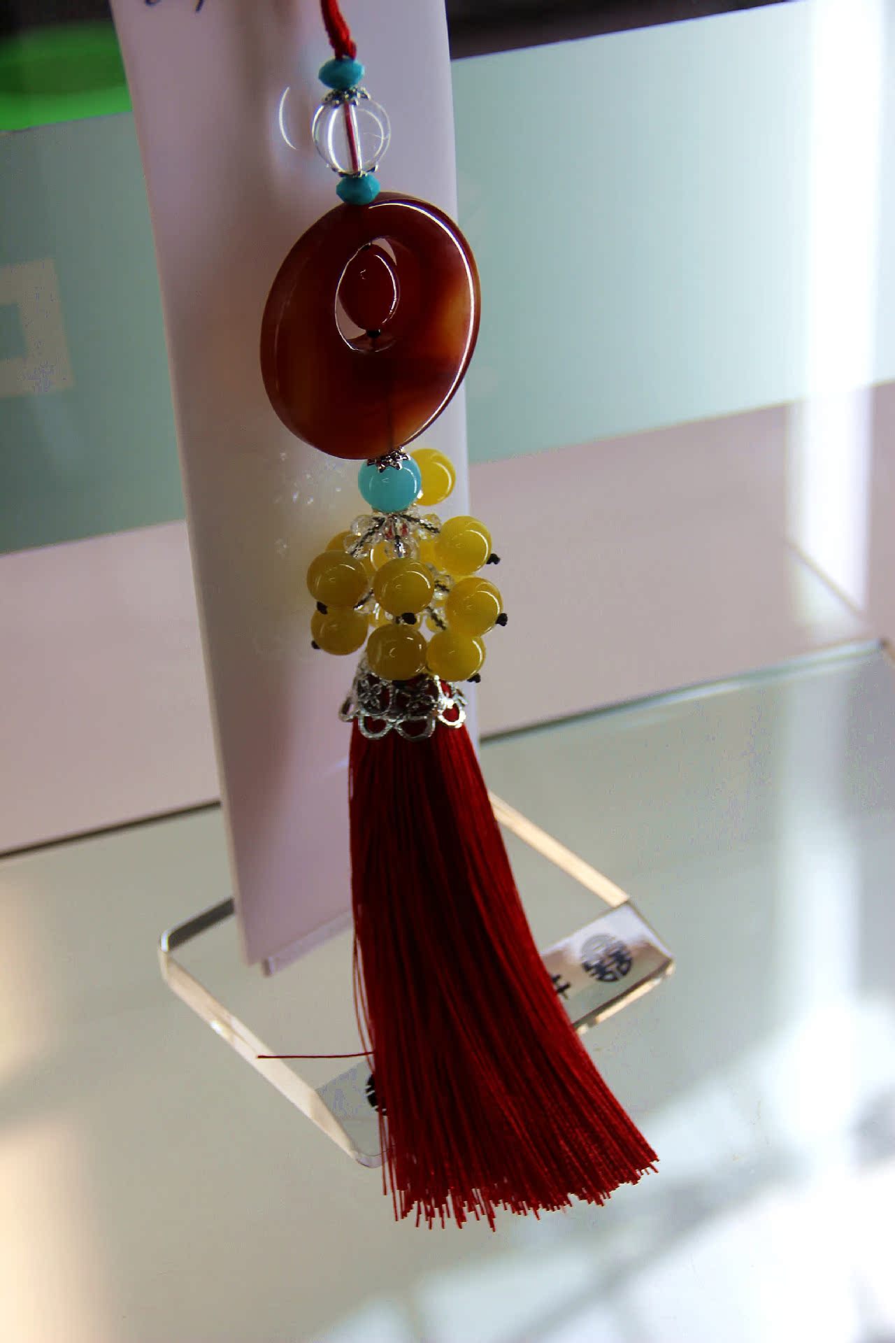 精品推荐 高档玛瑙平安扣汽车挂件 出入平安汽车内饰 厂家直销