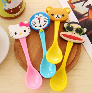 1480 卡通公仔头汤勺 创意可爱萌动物汤匙环保塑料儿童勺子0.03