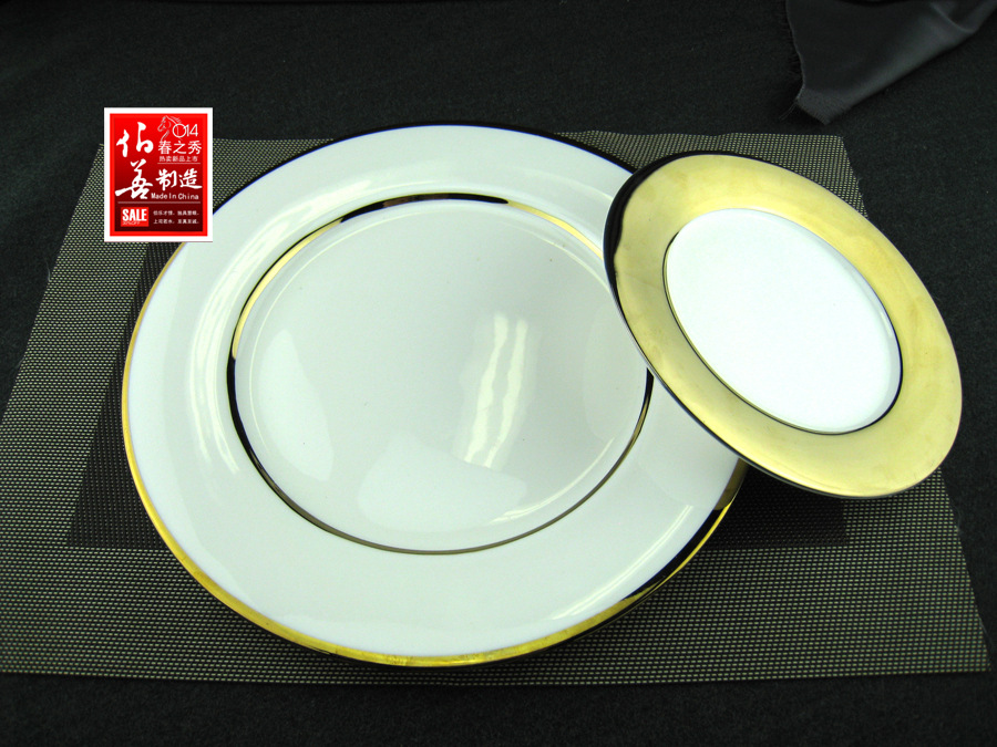 金色苏菲西餐盘子 银色餐具 会所陶瓷批发 自助餐餐具 工厂直销