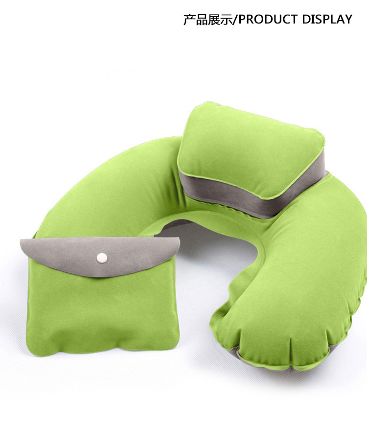 wst 厂家批发充气护颈枕子母枕u型枕头旅行u枕护颈枕头易吹气