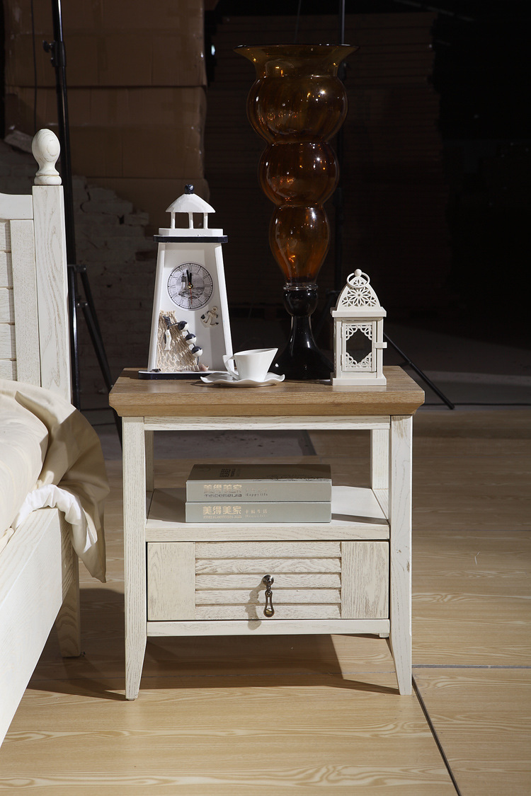 现货 地中海风格家具 床头柜 水曲柳实木床头柜