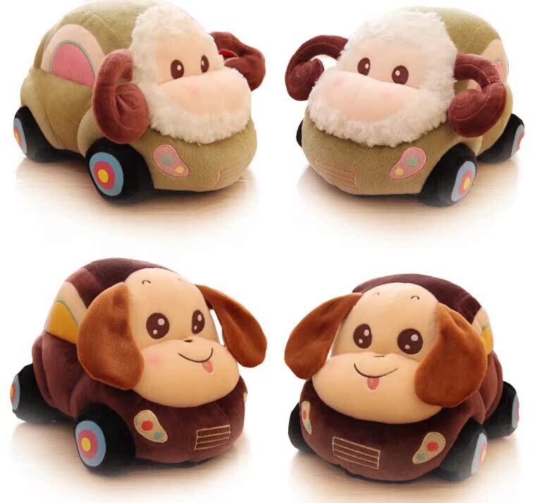 可爱儿童卡通创意动物小汽车毛绒玩具甲壳虫汽车儿童生日礼物