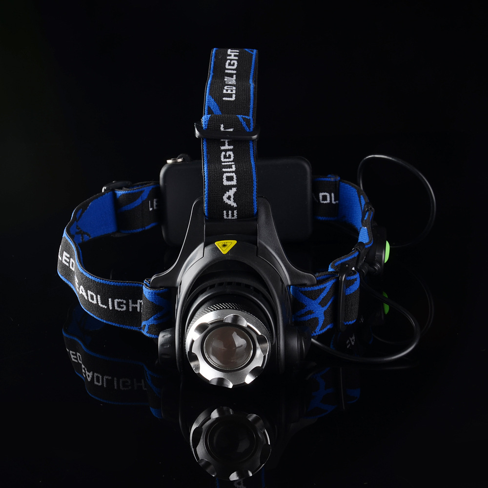 t6强光变焦打猎头灯 远射充电防水10w led钓鱼灯矿灯狩猎灯手电筒