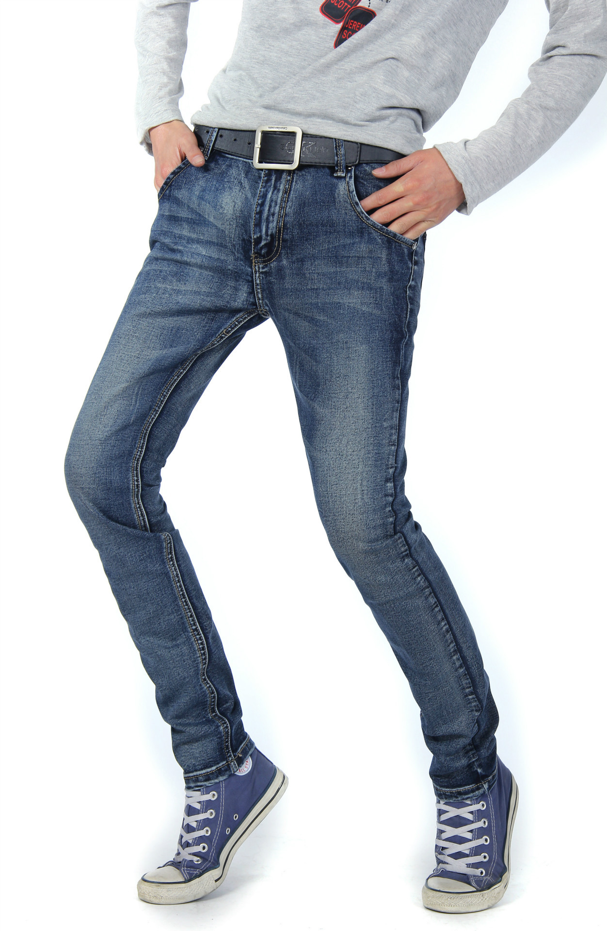 厂家直销批发春装新款全扫马骝男士牛仔裤弹力韩版修身小脚牛仔裤